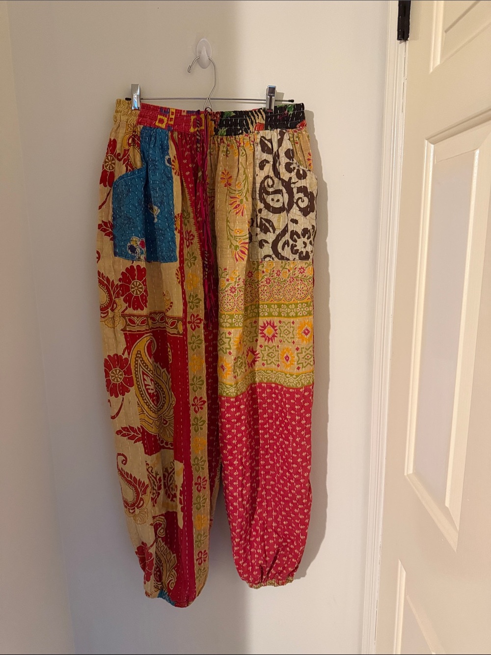 Women's reversible Red & Mustard Printed Harem Joggers